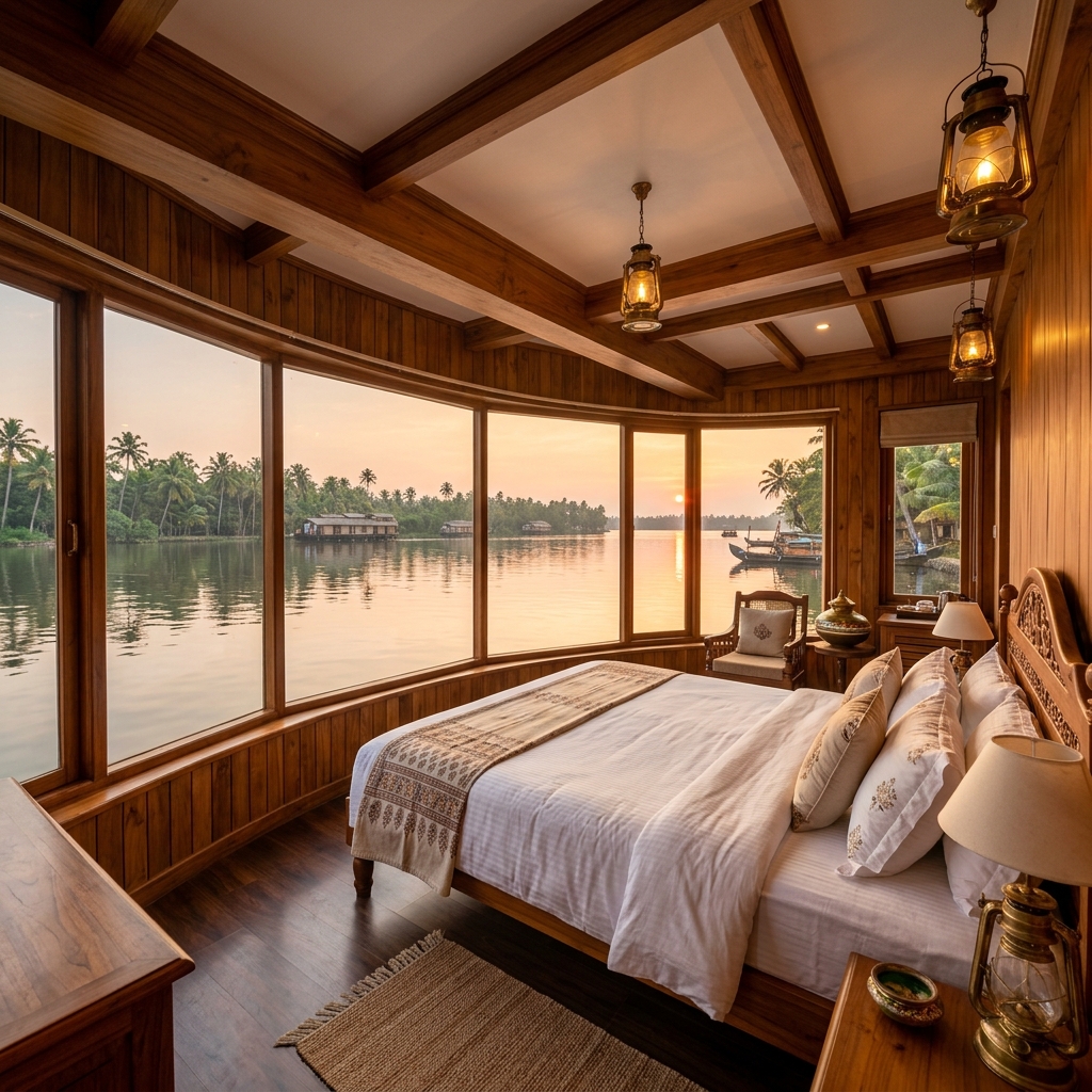 Lake View Bedroom cabin interior
